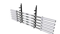 X-Series Gun Rack - 7 Bar Holder with York Olympic Barbells