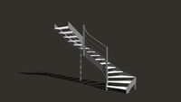 Escalier deux quarts tournant double limons latéral courbes.
