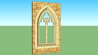 Gothic window with trifoil embedded in wall