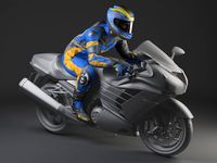 Biker Motorcycle Rider - Rigged3d model