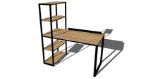 Bureau-bibliothèque métal et chêne massif, Hiba, La Redoute, 303,79