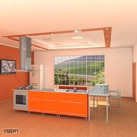 Modern kitchen3d model