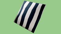 Crate & Barrel Olin 20' Ivory-Indigo Blue Striped Pillow