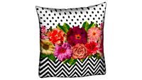 ALMOFADA FLORAL, POÁ E ZIGZAG 50X50
