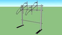 Vertical+ No Scratch Floor System Bike Rack - 4 Bike Single Side - 18” Spacing