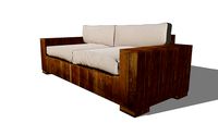 FERIA Banquette de jardin 2/3 places en teck et coussins écrus REF 164510 PRIX 1290.00
