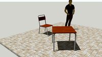 Silla y mesa de terraza de bar
