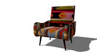Arrequipa Fauteuil en tressage kilim multicolore et manguier REF 165851 PRIX 430.00