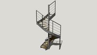 Escalier colimaçon avec limon ext
