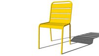 BATIGNOLLES Chaise de jardin empilable en métal jaune REF 164551 PRIX 49.99