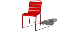 BATIGNOLLES Chaise de jardin empilable en métal rouge REF 164553 PRIX 49.99