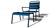 Batignolles Fauteuil de jardin et repose-pieds en métal bleu canard REF 164501 PRIX 120.00
