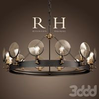 RH/ GASLIGHT LENS CHANDELIER 42"