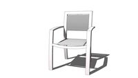 HAWAI Fauteuil de jardin en aluminium blanc et toile plastifiée gris clair REF 164355 PRIX 49.99