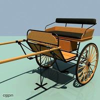 Wooden cart3d model