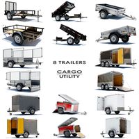 8 Utility Cargo Trailers3d model