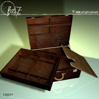 wooden suitcase3d model