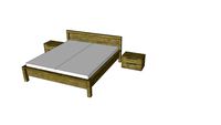 Modern woden bed and nightstands