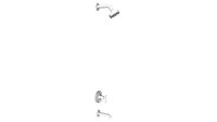 K-T14420-4E Purist(R) Rite-Temp(R) pressure-balancing bath and shower trim set, valve not included