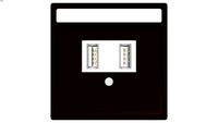 Artec/Antique Central plate with square opening with USB power supply, dark brazil