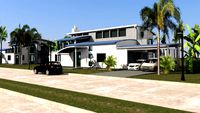 MODERN VILLA with metal arched roof