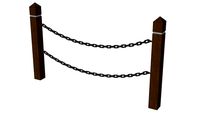 Wooden Post & Chain Link Fence