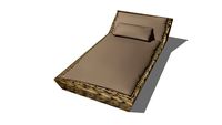 St Tropez Méridienne de jardin en rotin et coussins taupe ref 164474 prix 499.00
