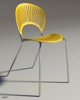 Chair Trinitad Style Yellow Wood3d model