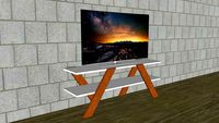 House Line Box Tv Sehpası - Beyaz / Ceviz