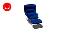 Striad Lounge Chair High Back and Ottoman