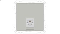System M Central plate for telephone socket-outlet insert RJ11-RJ12 with RJ12 telephone socket insert, 4 contacts, polar white, glossy