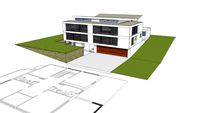 2 storey house with basement sloping site.