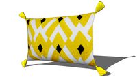 Coussin en coton noir et jaune 30x50cm WILIC REF 168206 PRIX 25.90