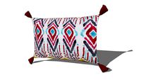 Coussin à pompons en coton imprimé ethnique 30x50cm VARKALA REF 167581 PRIX 17.90