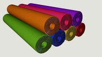 Rolled Yoga Mats-Realistic Modeled & Textured Ends