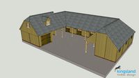 6.8m x 6.0m Kingsland Coach House with 7.2m x 19.3m x 10.2m 'U' Shaped Classic Range Stable Block