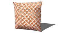 Coussin en coton blanc motifs orange 45x45cm FAUSTINE REF 168711 PRIX