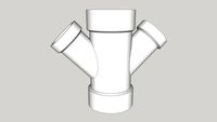 3in PVC Double Wye Reducer 3x3x2x2in