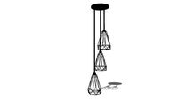 Suspension 3 lampes en métal noir D.30cm ORIGAMI REF 165187 PRIX 75.90