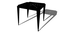 Multipl's Table de salle à manger indus en métal noir vieilli L.80cm REF 166326 PRIX 255.00