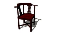 Chippendale Walnut Corner Chair