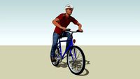 Casual man on bicycle