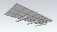 2x2 ACT Ceiling Tile Cloud with Linear Light Fixture