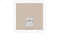 System M Central plate for telephone socket-outlet insert RJ11/RJ1 with RJ12 telephone socket insert, 4 contacts, white, glossy