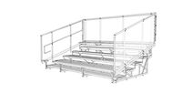 5 Row Aluminum Bleachers - Midfielder Series (15' Left Spectator Row)
