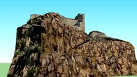 RODES, CHATEAU FORT (66320 ) en 3D.