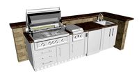 SUNSCAPE The Ultra Luxe, a Straight-Shape Cabinet Island w/Grill & Components Item No.SCII01