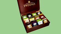 Dynamic Interactive Twinings Wooden Tea Box filled with Tea bag packages - Lid Closes and Opens