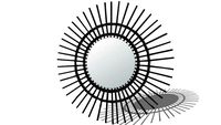 Miroir rond en rotin noir D.90cm BATAM REF 164793 PRIX 79.90