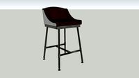 RH - IRON SCAFFOLD LEATHER STOOL